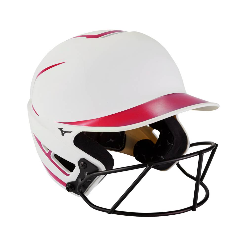 Damske Prilba Mizuno F6 Fastpitch Softball Batting Biele/Červené Vypredaj XDTC82057